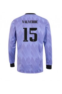 Fotbalové Dres Real Madrid Federico Valverde #15 Venkovní Oblečení 2022-23 Dlouhý Rukáv